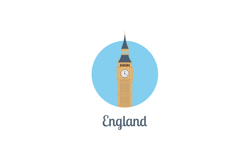 england-landmark-isolated-round-icon