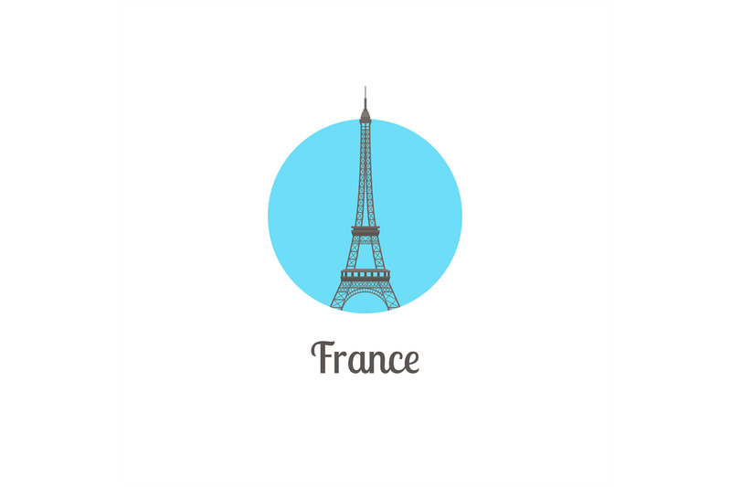 france-tower-landmark-isolated-round-icon