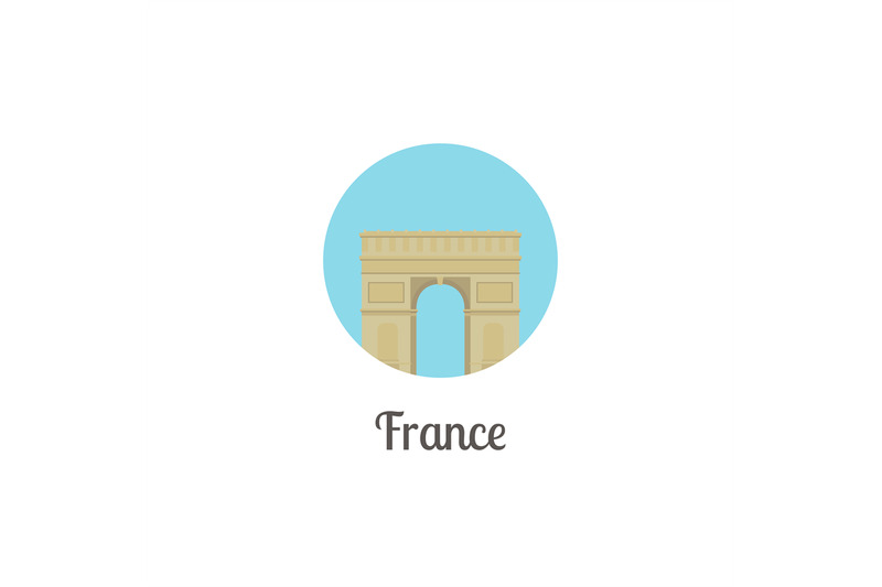 france-arch-landmark-isolated-round-icon