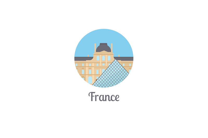 france-landmark-isolated-round-icon