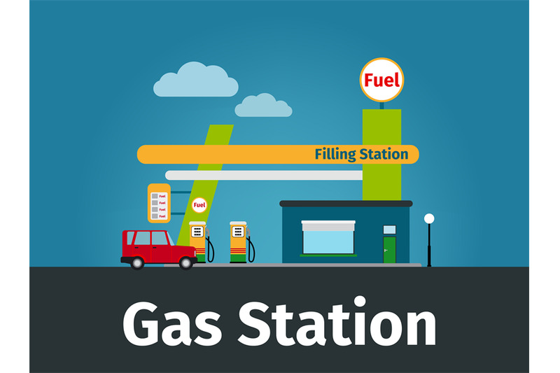 gas-station-vector-illustration