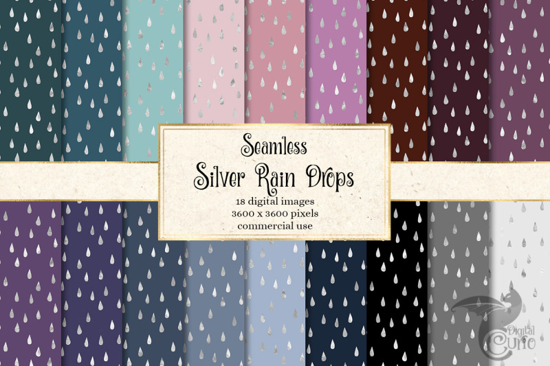 silver-rain-drops-digital-paper