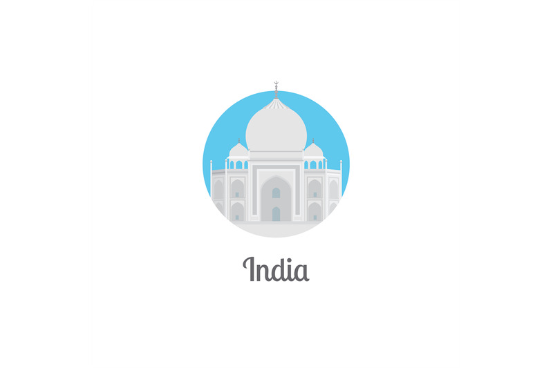 india-landmark-isolated-round-icon