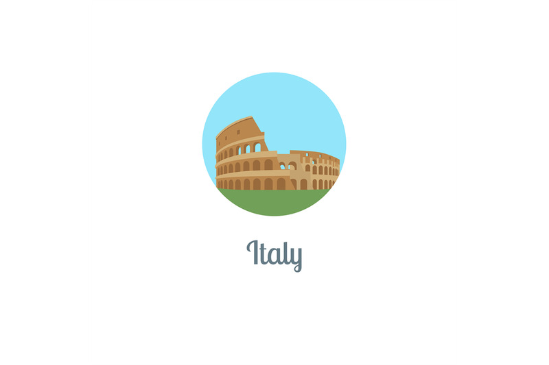 italy-landmark-isolated-round-icon