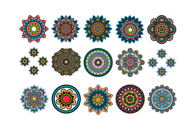 round-tribal-decorative-elements-set