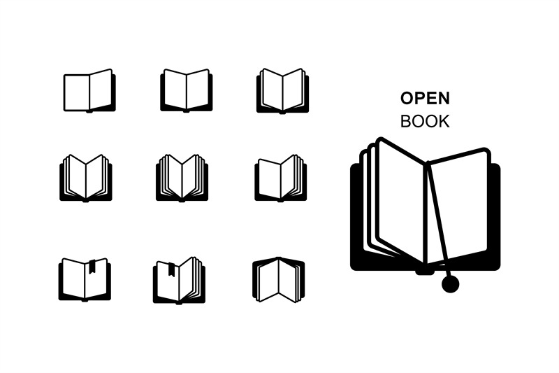 black-silhouettes-of-open-book