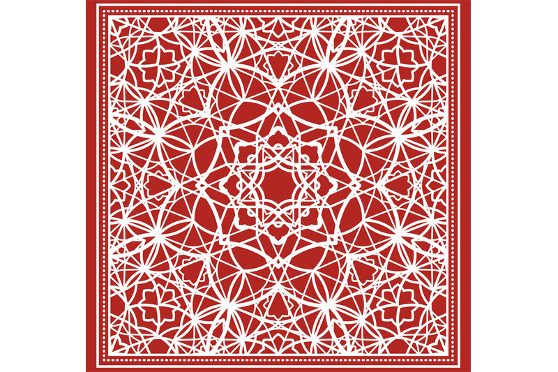red-scarf-with-geometric-design