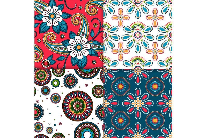 indian-colorful-pattern-set