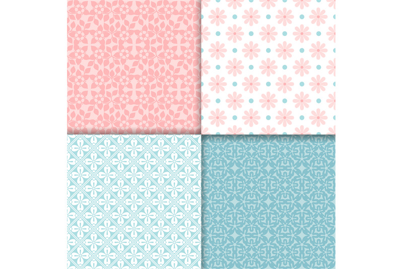 pink-and-blue-seamless-patterns-set