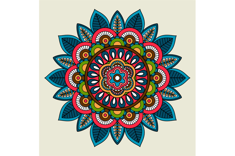 doodle-boho-floral-colored-mandala