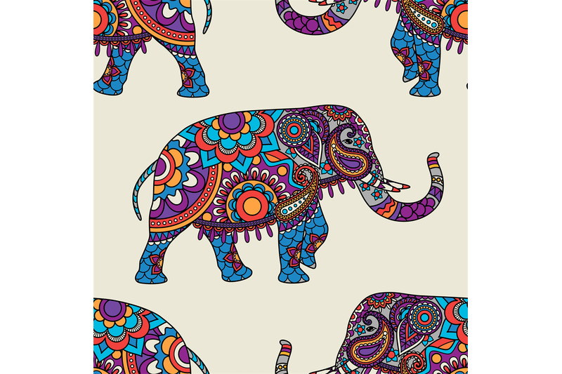 doodle-indian-elephant-seamless-pattern