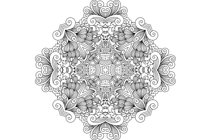 colorless-floral-patterns-with-geometric-elements