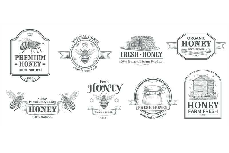 honey-farm-badge-beekeeping-logo-retro-bee-badges-and-vintage-hand-d