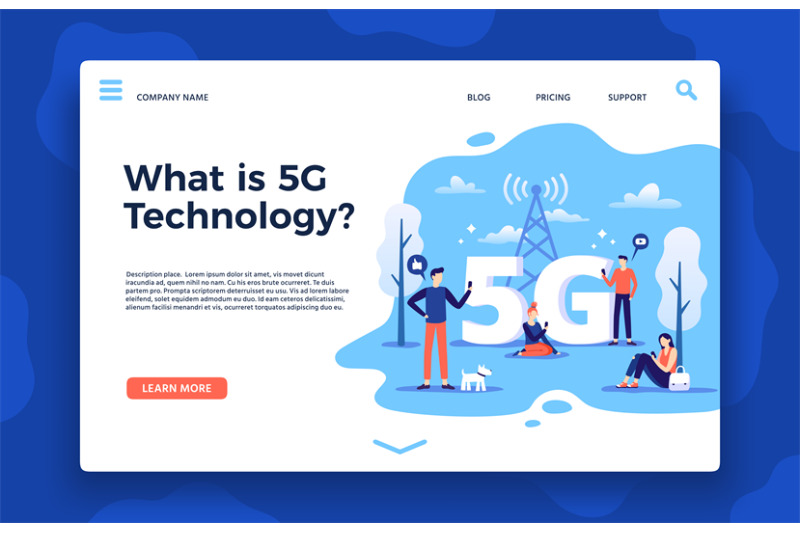 network-5g-landing-page-fast-internet-wireless-high-speed-connection