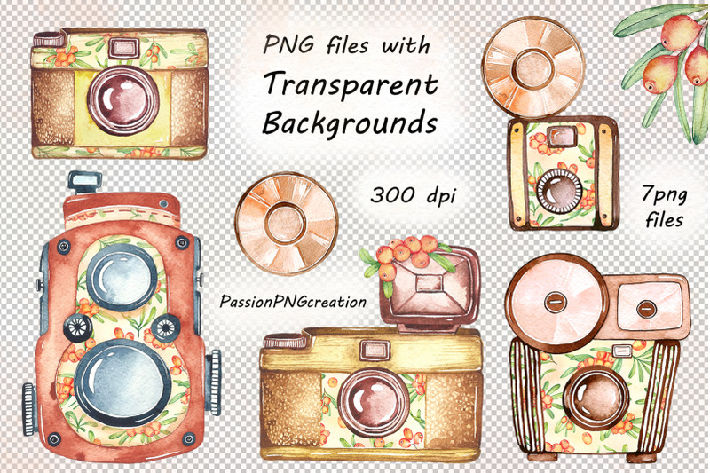 watercolor-retro-camera-clipart