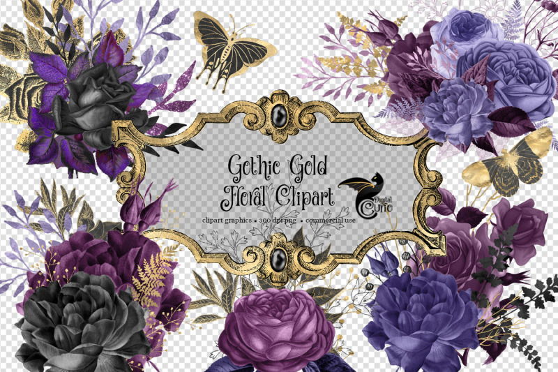 gothic-gold-floral-clipart