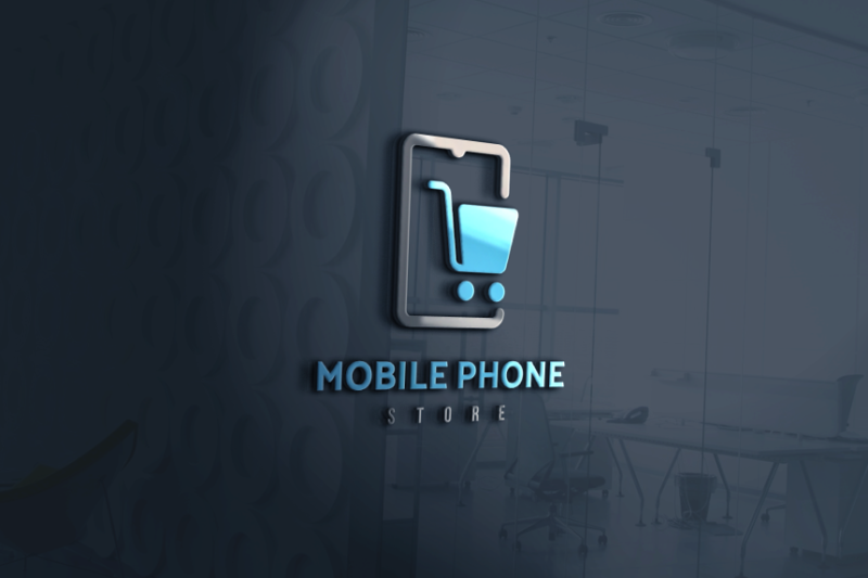 Mobile phone store logo By Imaginicon | TheHungryJPEG.com