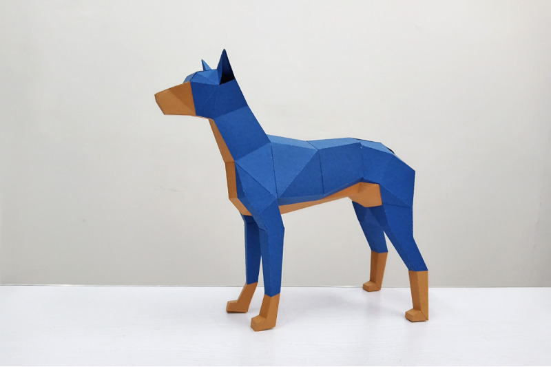 DIY Doberman dog - 3d papercraft By PAPER amaze | TheHungryJPEG