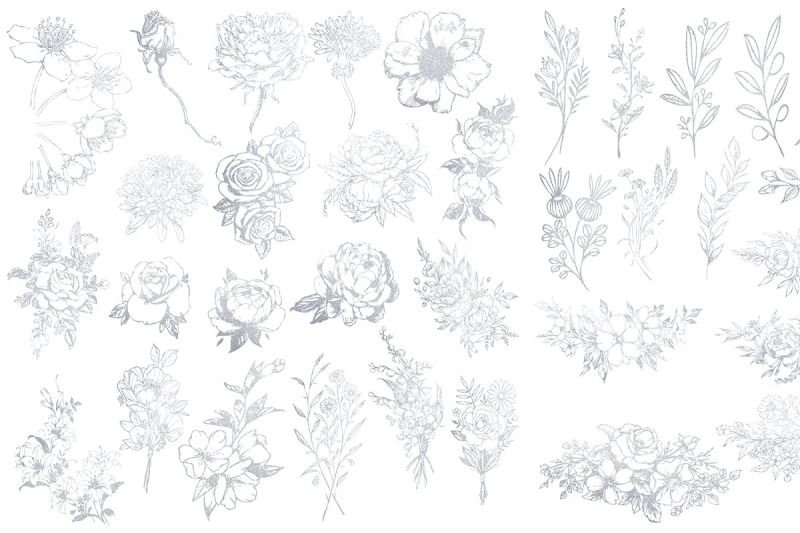 card-templates-and-floral-illustrations-in-silver