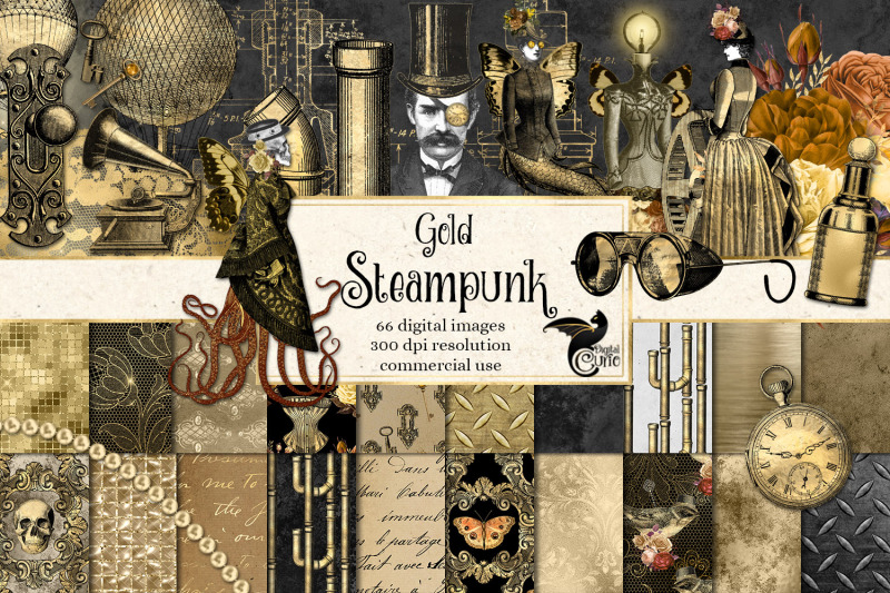 gold-steampunk-digital-scrapbook-kit