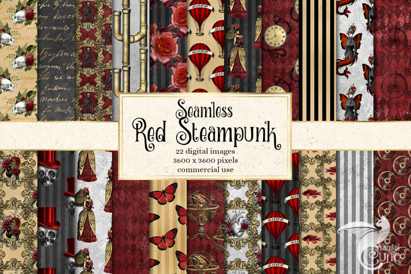 red-steampunk-digital-paper