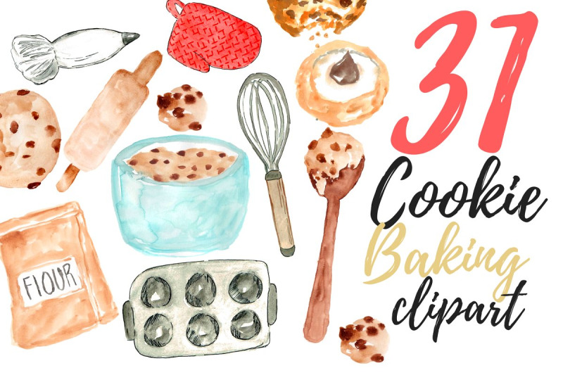 large-watercolor-cookie-clipart