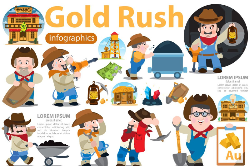 gold-mine-infographics-set