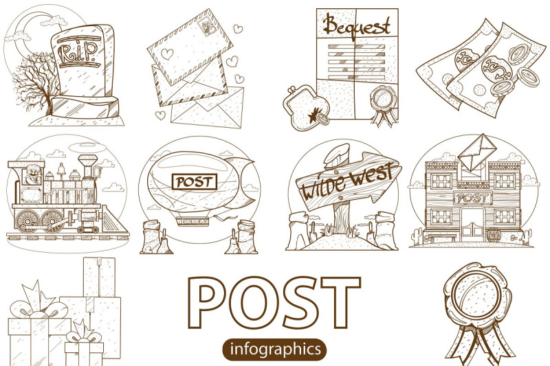 post-office-infographics-set