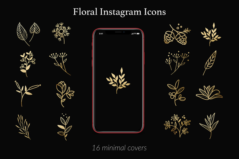 nature-instagram-icons-gold-flowers-and-branches