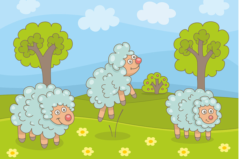 sheeps-on-green-lawn