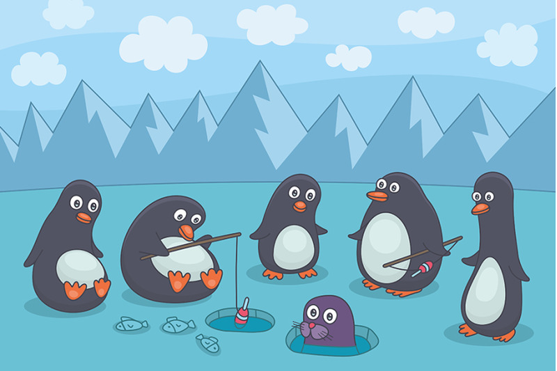 penguins-fishing