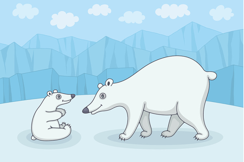 white-polar-bear-with-cub