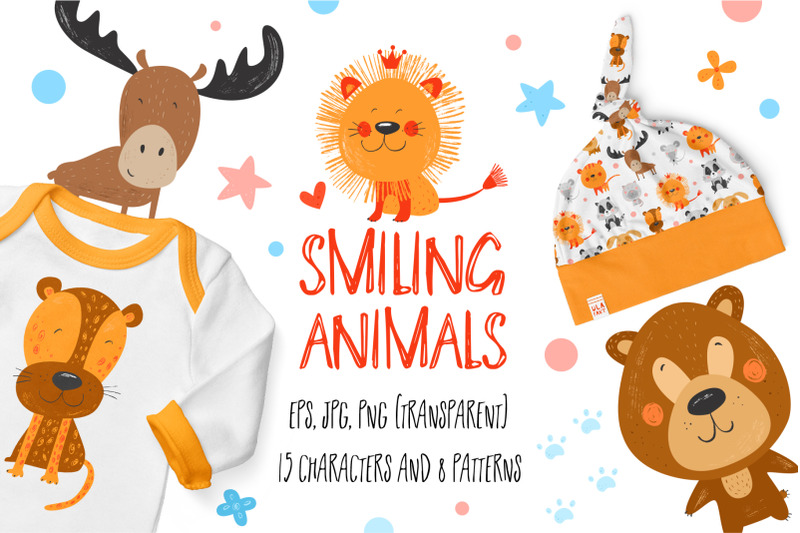 cute-smiling-animals-kids-patterns
