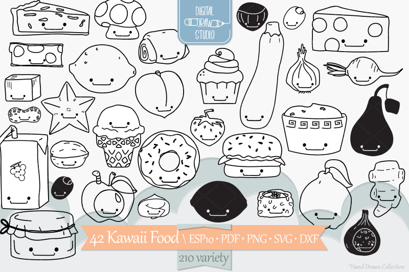 kawaii-food-a-z-hand-drawn-fruit-vegetable-sweets-savory