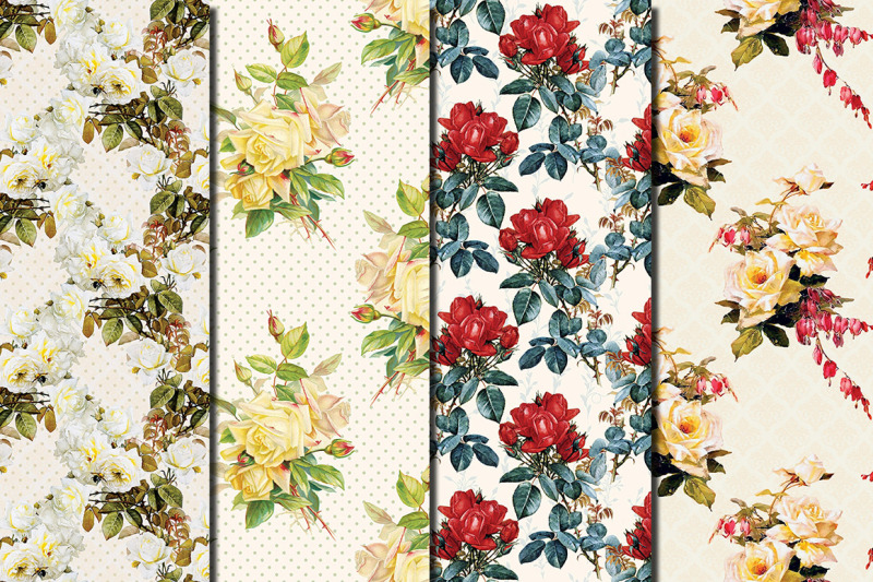 vintage-roses-de-longpre-seamless-patterns