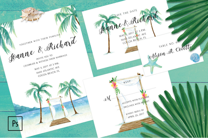 beach-wedding-invitation-kit