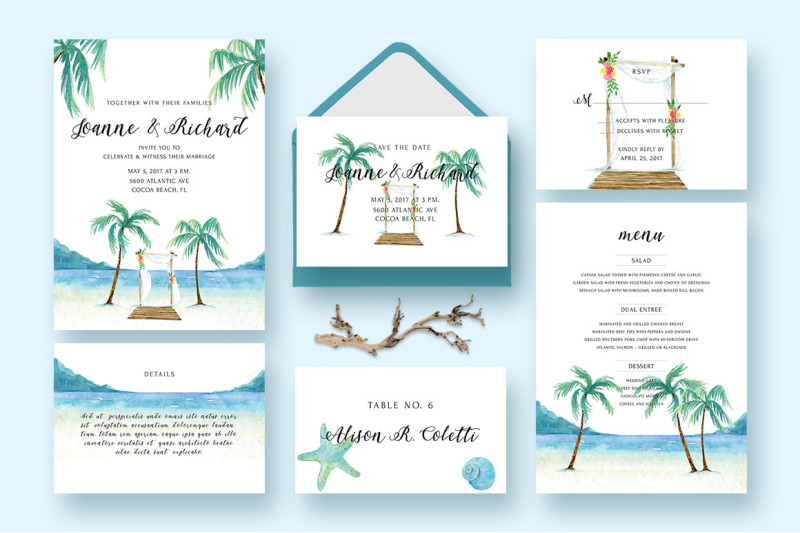 beach-wedding-invitation-kit