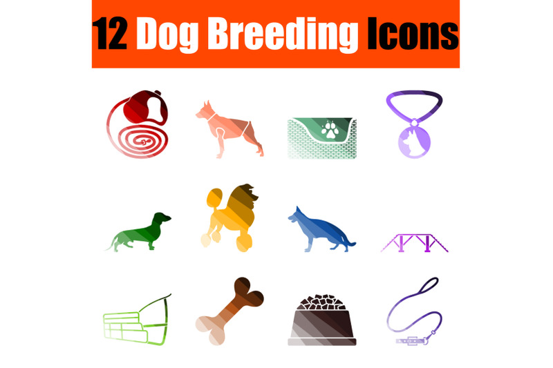 dog-breeding-icon-set