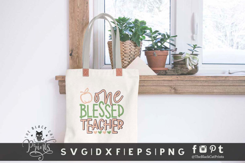 one-blessed-teacher-svg-dxf-eps-png