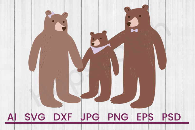 bear-family-svg-file-dxf-file