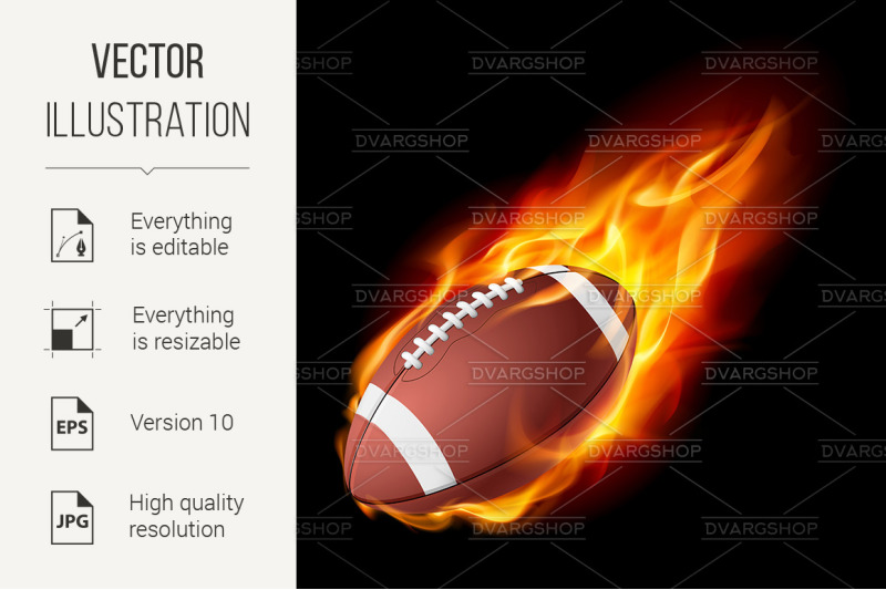 realistic-american-football-in-the-fire