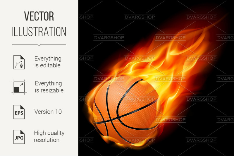 basketball-on-fire