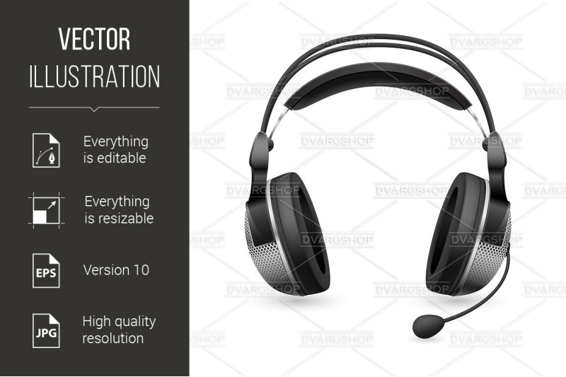 realistic-computer-headset-with-microphone