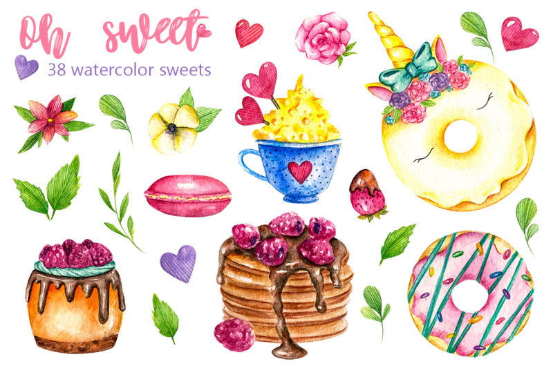 sweets-confectionery-watercolor-clipart-donat-day-clip-art