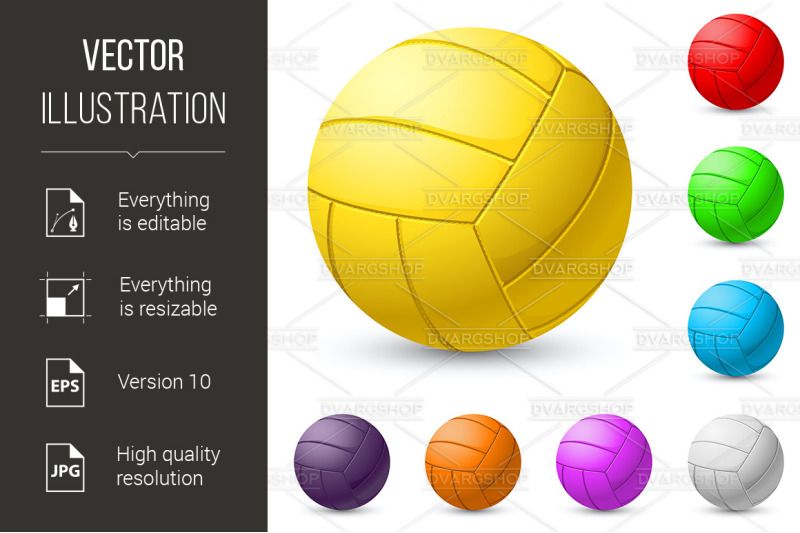 multi-colored-volleyball-realiste