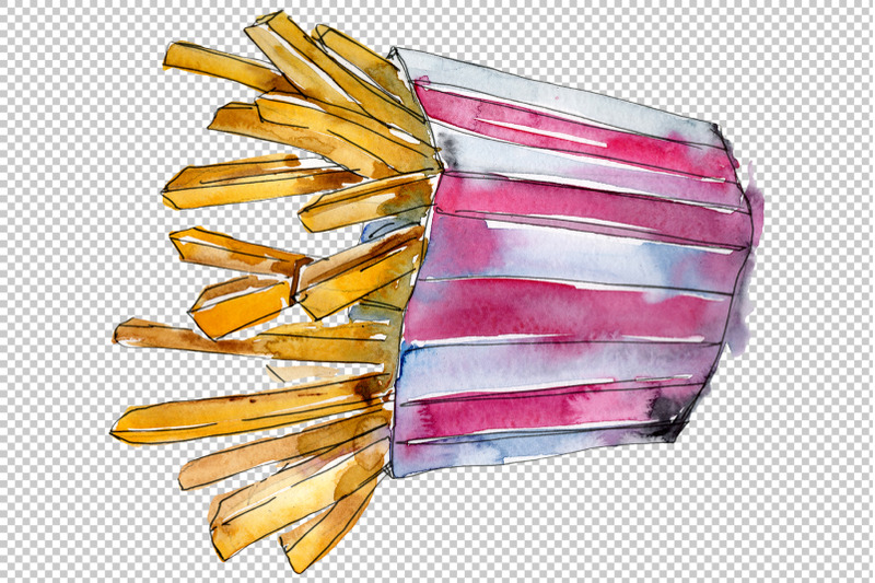 french-fries-watercolor-png