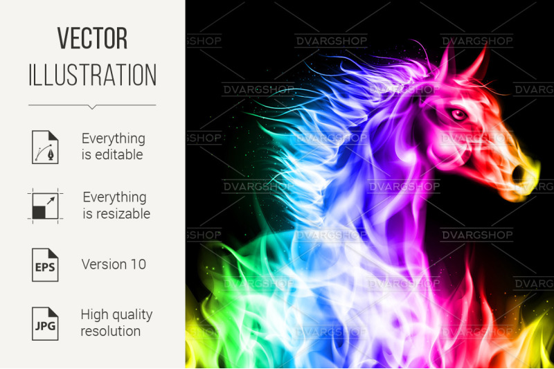 colorful-fire-horse