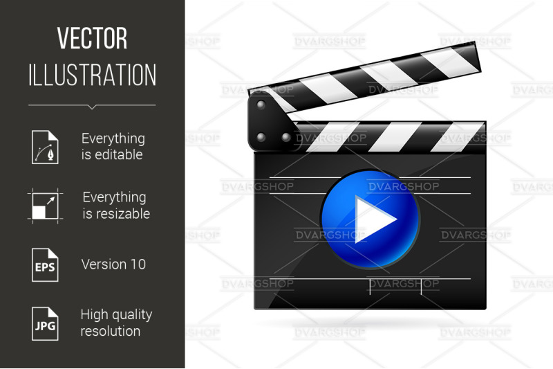 open-movie-clapboard-on-white-background