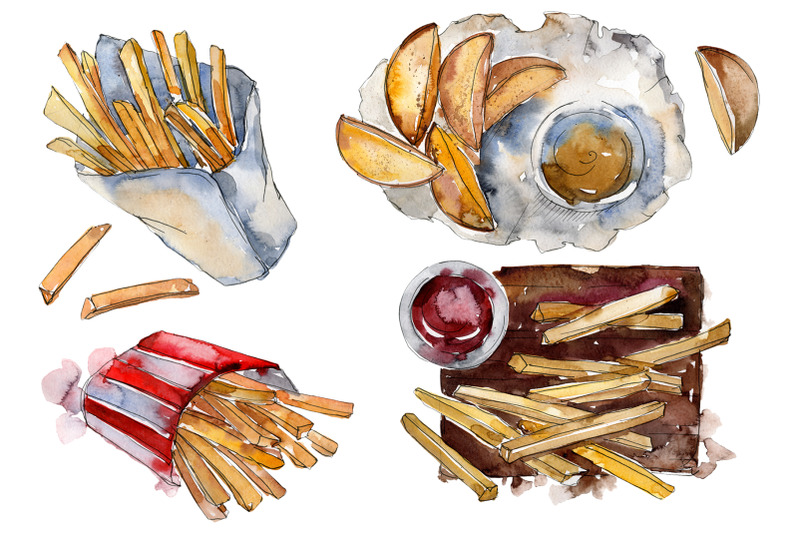 watercolor-french-fries-png