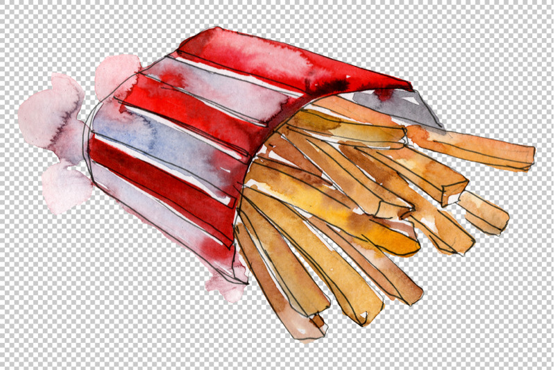watercolor-french-fries-png